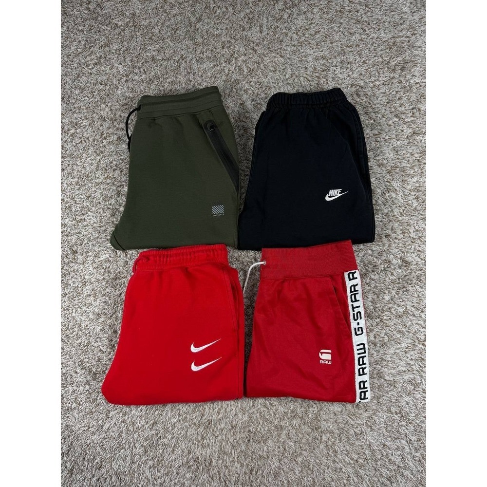 Lot of 4 Nike Superdry G-Star RAW Men's Jogger Pants Sweatpants Size Large